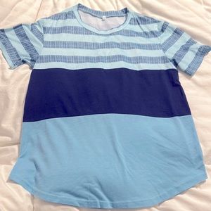 Blue Striped S/S Crew Neck T Shirt - Medium